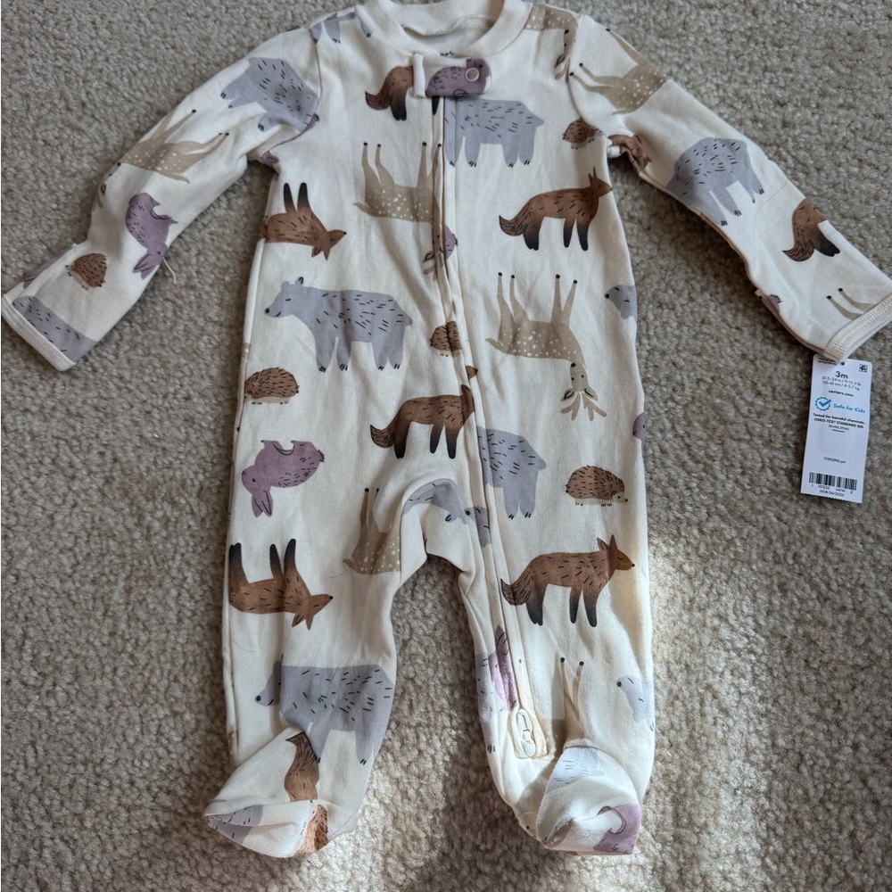 Carter's Animal Print Sleep & Play PJs